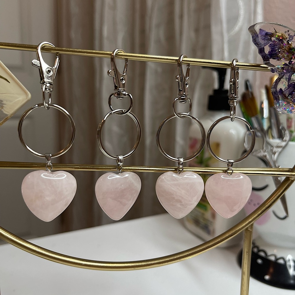 ⭐️Authentic ROSE QUARTZ Keychain💖